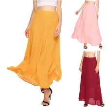 Летние юбки с высокой талией Корейская эластичная юбка однотонная плиссированная юбка Повседневная пляжная длинная юбка Y531