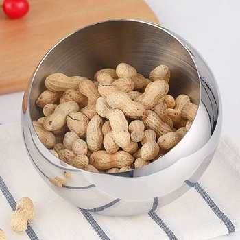 stainless steel spherical buffet sauce bowls with lid seasoning mixing ice Bucket salad bowl food storage bow stainless steel spherical buffet sauce bowls with lid seasoning mixing ice Bucket salad bowl food storage bow
