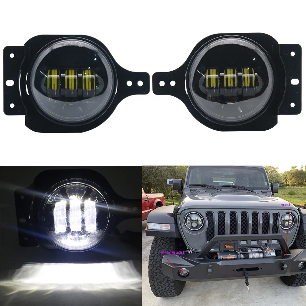 Для Jeep Wrangler JL 2018 2019 4 дюйма 30 Вт круглый светодиодный Противотуманные фары фонарь