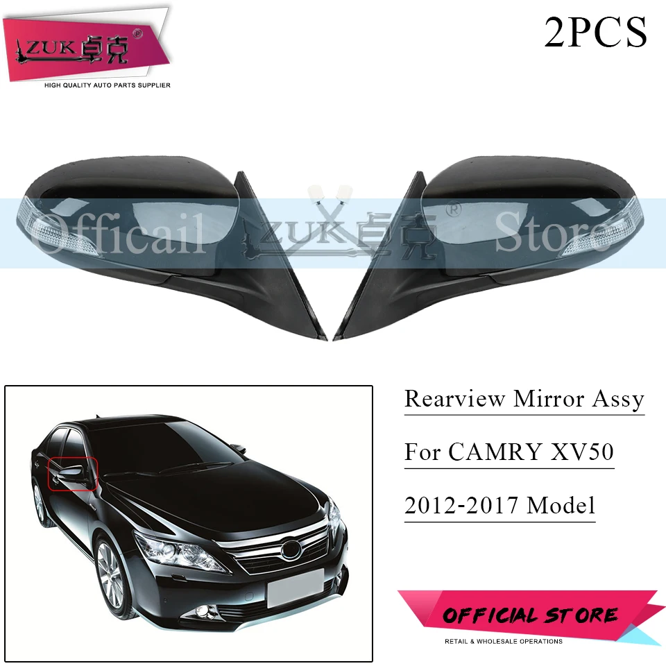 

ZUK Pair Car Exterior Heating Electric Folding Rearview Door Mirror Assy For TOYOTA CAMRY AURION 2012 2013 2014 2015 2016 2017
