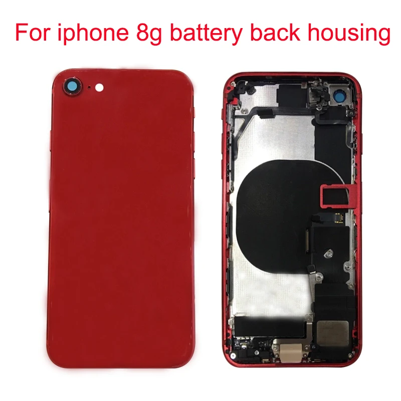 

JPFix For iPhone 8G 8Plus Back Battery Cover Rear Housing Case Middle Replacement Assembly With Flex Cable Battery Sticker