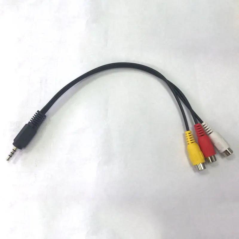 2.5mm Mini AV Male to 3RCA Female M/F Audio Video Cable Stereo Jack Adapter Cord                                              #8