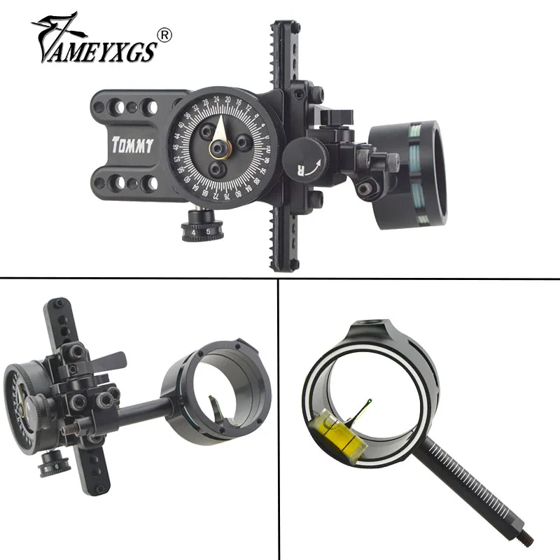 

1pc Archery Single-pin Bow Sight 0.019" Optic Fiber Sight Pins Right/Left Hand Fit Compound Bow Hunting Shooting Accessories