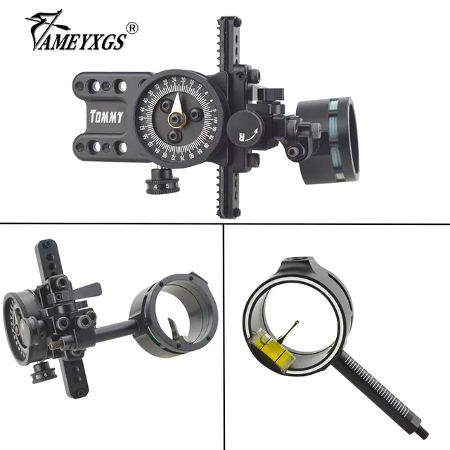  US $106.36 Archery Single Sight Optic Fiber Sight Pins Right Left Hand Compound 