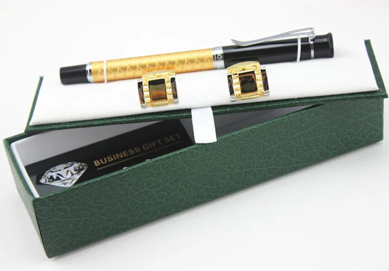 

1pcs/lot JINHAO Roller Ball Pen Silver Clip Chinese Dragon Scale Engraving and Cufflinks Luxury Pens