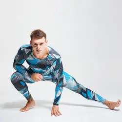 Спортивное компрессионное белье работает Костюмы Для мужчин из 2 предметов спортивный костюм Для мужчин Фитнес Quick-быстросохнущие