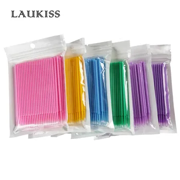 

100pcs/lot Disposable Makeup Brushes Durable Micro Eyelash Extension Applicators Mascara Brush For Eyelash Glue Cleaning Stick