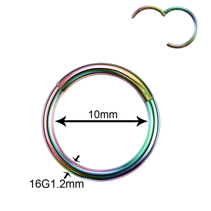 50pcs/lot Titanium Segment Hinged Rings Septum Nose Clicker Piercing Nose Lip Ear Cartilage Helix Eyebrow Piercings Body Jewelry