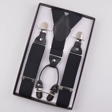 Модные кожаные сплав 6 Клипов Мужские Винтажные повседневные подтяжки коммерческие брюки в западном стиле мужские подтяжки ремень