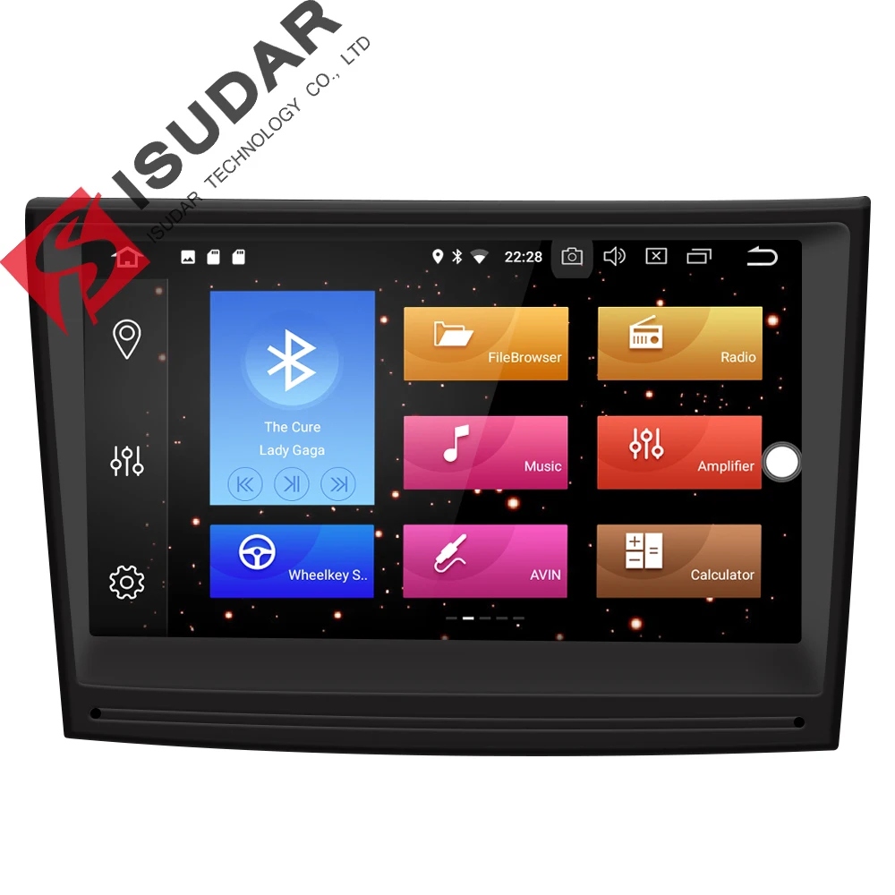 Isudar Автомагнитола 2 Din на Android 8.0 с Сенсорным 8 Дюймовым Экраном для автомобилей