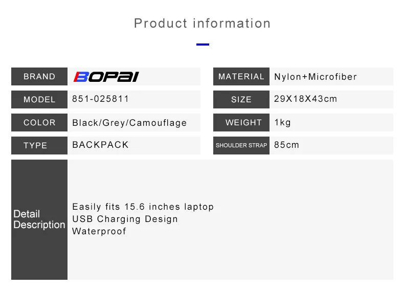 BOPAI, кожаный мужской рюкзак с защитой от кражи, рюкзак с usb зарядкой для ноутбука, 15,6 дюймов, многофункциональный деловой мужской рюкзак