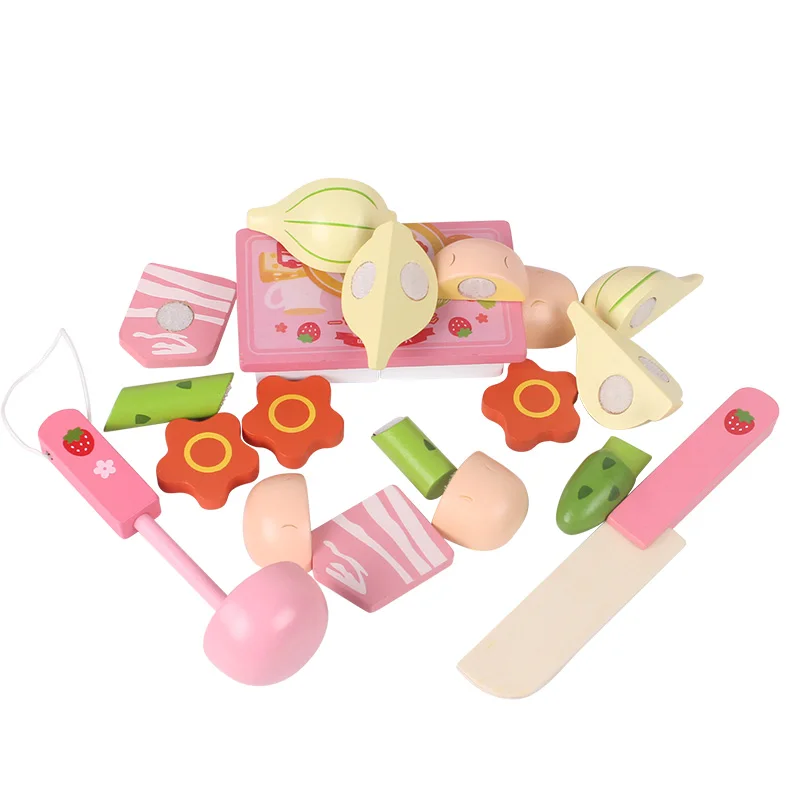 Детские кухонные игрушки Мать Сад Клубника имитация овощей горячий горшок кухня Prentend игровой набор еды деревянная игрушка для девочек подарок