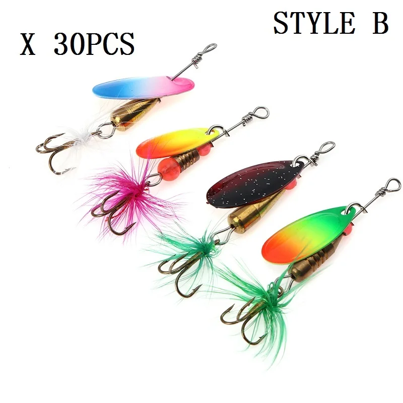 

30pcs Metal Sequins Fish Lure Crankbait Artificial Bait Hook Metal Spinner Spoon 4-6cm 7g Fishing Lure Hard Baits Mixed Color