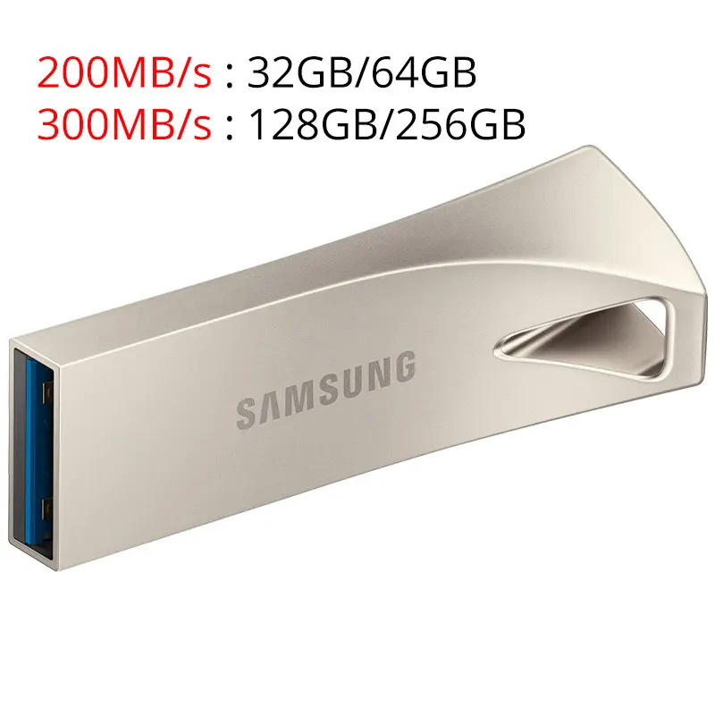 SAMSUNG 64 ГБ USB флэш-накопитель USB 3,1 256 ГБ флэш-накопитель 128 ГБ 300 МБ/с. металла флэш-карта памяти 32 Гб 200 МБ/с. Мини U диск для ПК/планшет/ТВ - Цвет: Silver