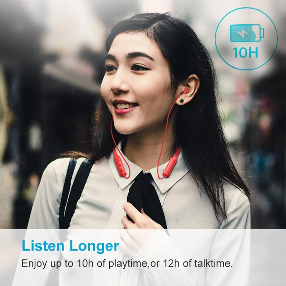 Neckband Earphone Wireless Headphones Lightweight Bluetooth 5.0 Earbuds IPX5 Water Resistant Sport Headset with Mic for Phone    (2)