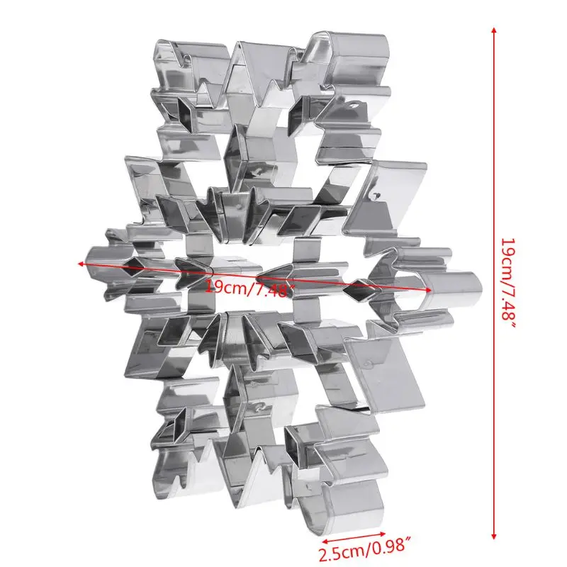 Нержавеющая сталь 3D Рождественский торт-Снежинка печенье формочка для печенья DIY инструмент для выпечки кондитерских изделий Y1QB