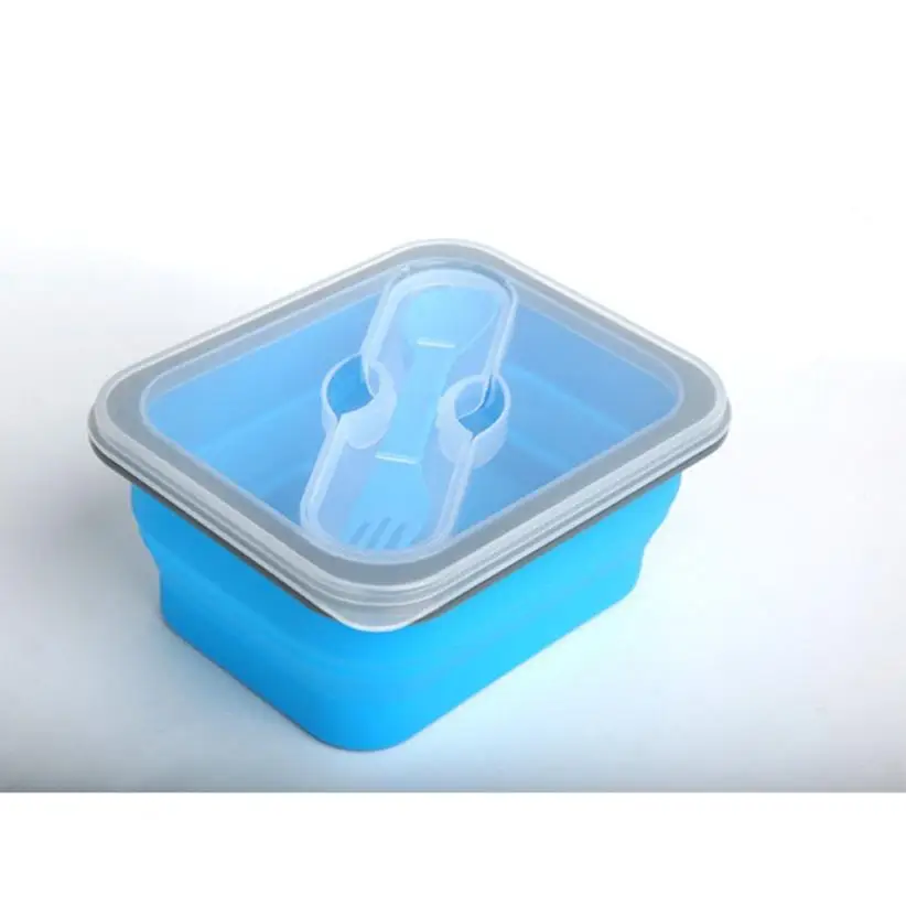 

Single Foldable Silicone Storage Box Microwave Lunch Box Outdoor Lunch Box bag laundry basket organisator sieraden 2qw0727