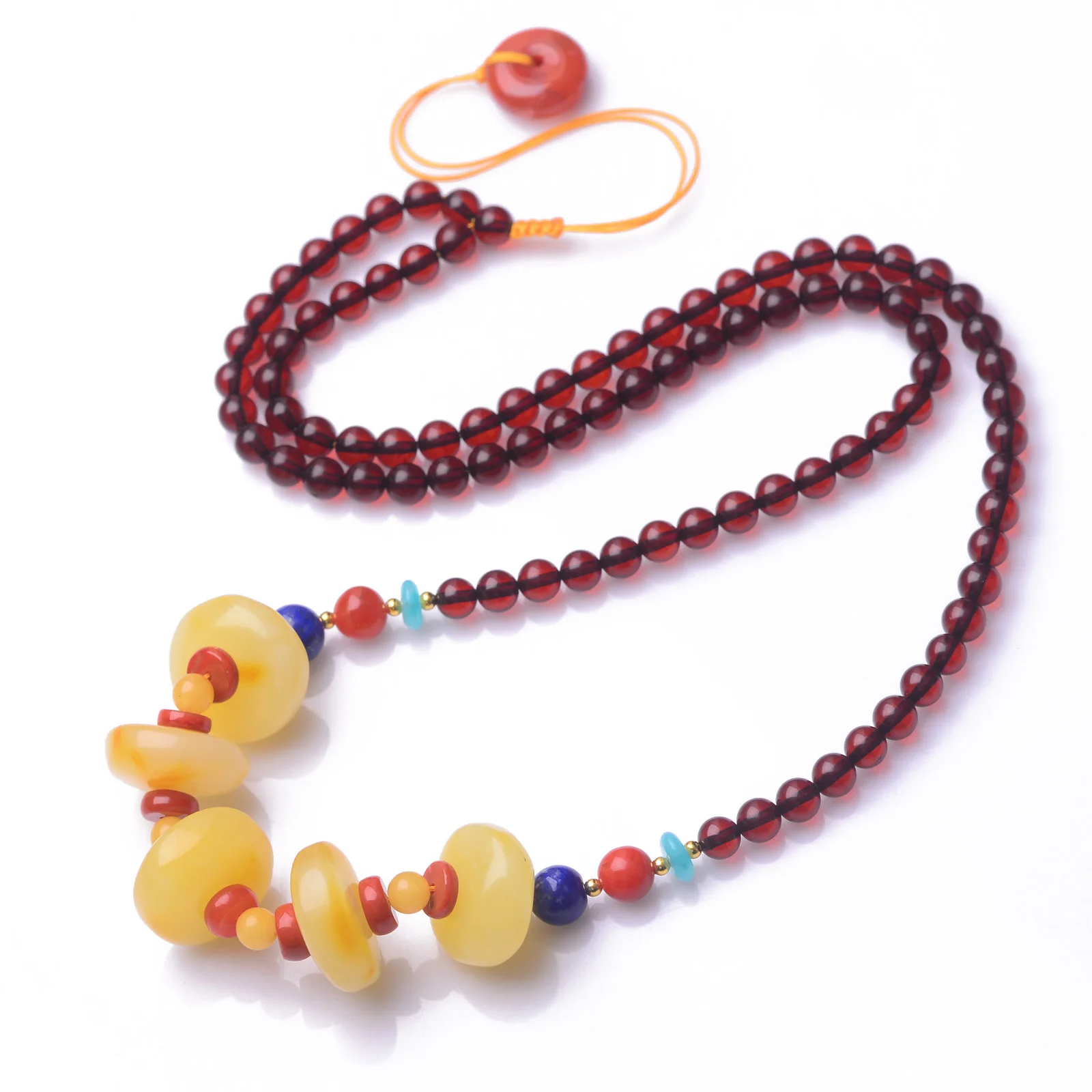 

Handmade Authentic Blood Crystal Beads Necklace Pendants 4.8mm