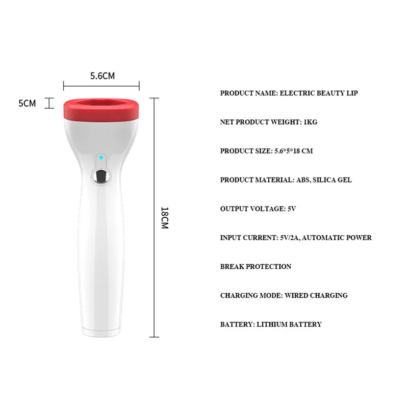 1 шт., автоматический Электрический усилитель губ, вакуумный всасывающий прибор для увеличения губ без инъекций