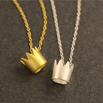 

New 925 Sterling Silver Jewelry Korean Simple Fashion Queen Crown Clavicle Chain Pendant Necklaces H245