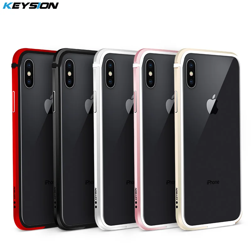 Чехол бампер KEYSION для телефона iPhone X 10 Роскошный Алюминиевый металлический и