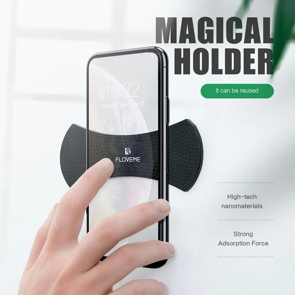 

Floveme Mobile Phone Holder Sticker Universal Magic Nano Rubber Pad Car Bracket Holder Stand Multi-Function Wall Sticker Holder