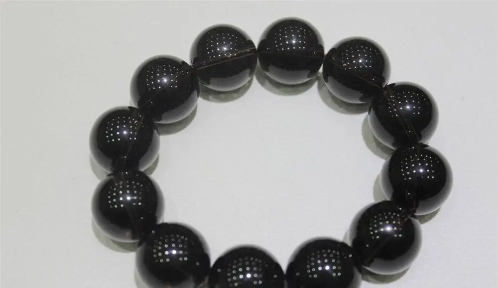 

FREE SHIPPING>>>@@ High Quality bracelet Smoky quartz 18.5mm 22cm