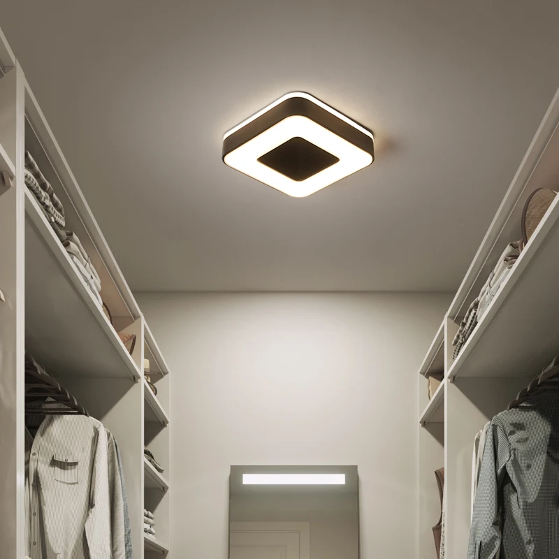 

Modern minimalist Led Ceiling Lights For Corridor aisle porch Bedroom square or Round foyer White/Black Color Ceiling Lamp
