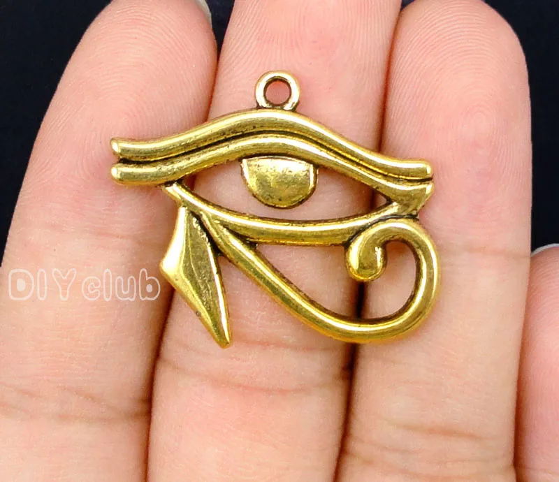 

30pcs-Antique Gold Egyptian Eye of Horus Charms Pendant 30x26mm