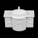 1:50 Масштаб Модель туалетный столик модель ванной комнаты раковина для ванной Модель мебель макет сцены - Цвет: Europe sink