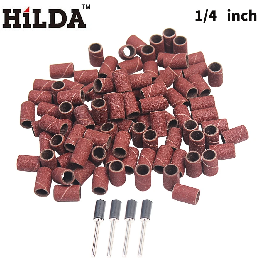 

HILDA 100PCS 1/4" or 1/2" Sanding Band with Drum Sander Dremel Accessories Fits for Dremel Tools Set Grinding Polishing