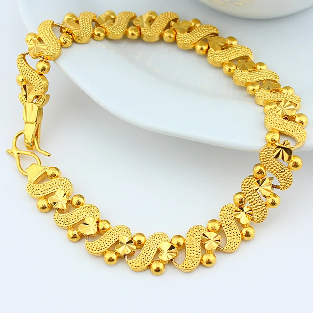 Graceful Womens Bracelet Yellow Gold Filled Wrist Chainin Chain & Link Bracelets from Jewelry