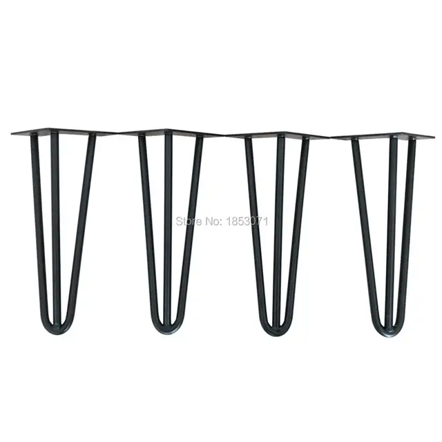12 "haarnadel beine matte black 3 stangen set von 4 Metall