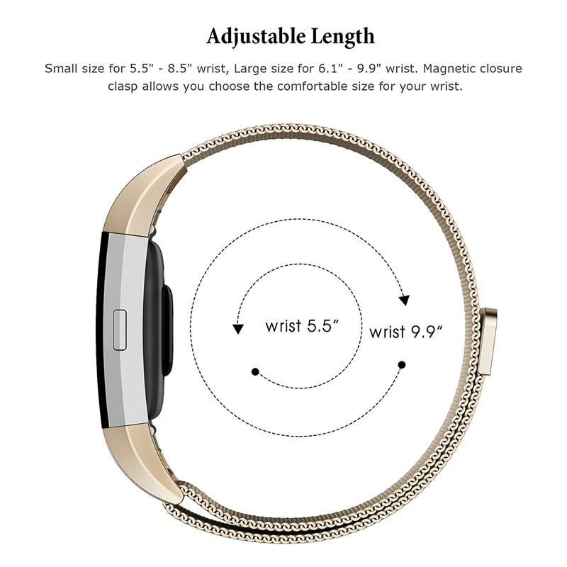 Магнитный Миланский ремешок из нержавеющей стали для Fitbit Charge 2, сменный ремешок для Fitbit Charge 3, ремешок для часов