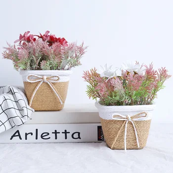 

Wedding Decoration Flower Bonsai Artificial Flowers Tabletop Potted Plants Artificial Silk Flowers Home Decoration Supplies