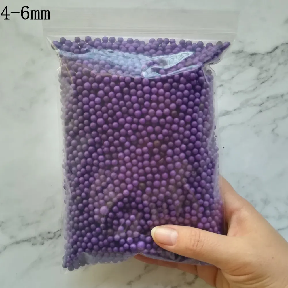 15000pcs 15g Bright Colours Foam Beads Colorful Polystyrene Foam Balls Styrofoam Filler Foam Mini Beads Balls Crafts DIY Decor - Color: Purple