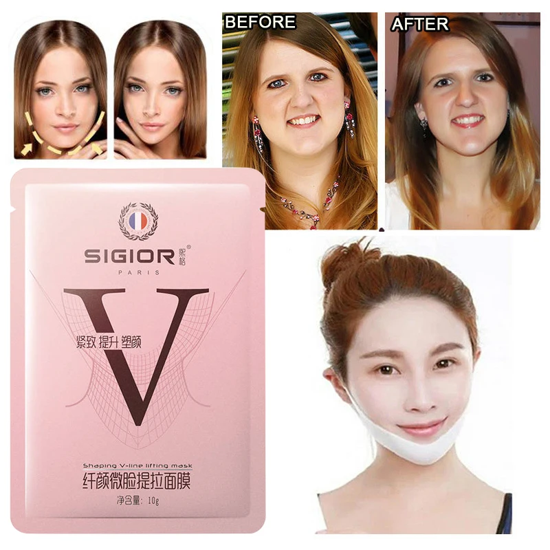 

3/2/1Pcs Korean Face Lifting Visage "V" Shaped Facial Sheet Mask Face Chin Slimming Lifting Face Firming Skincare Products TSLM1