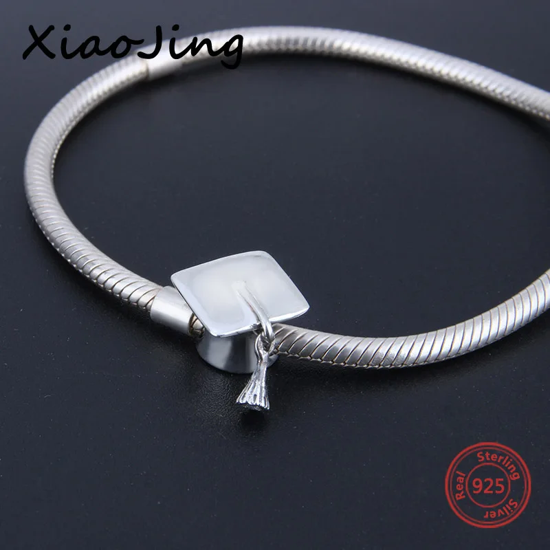 Fit pandora bracelet charms silver 925 original scholar Cap Shape Charms beads The graduation season Gift beads jewelry making