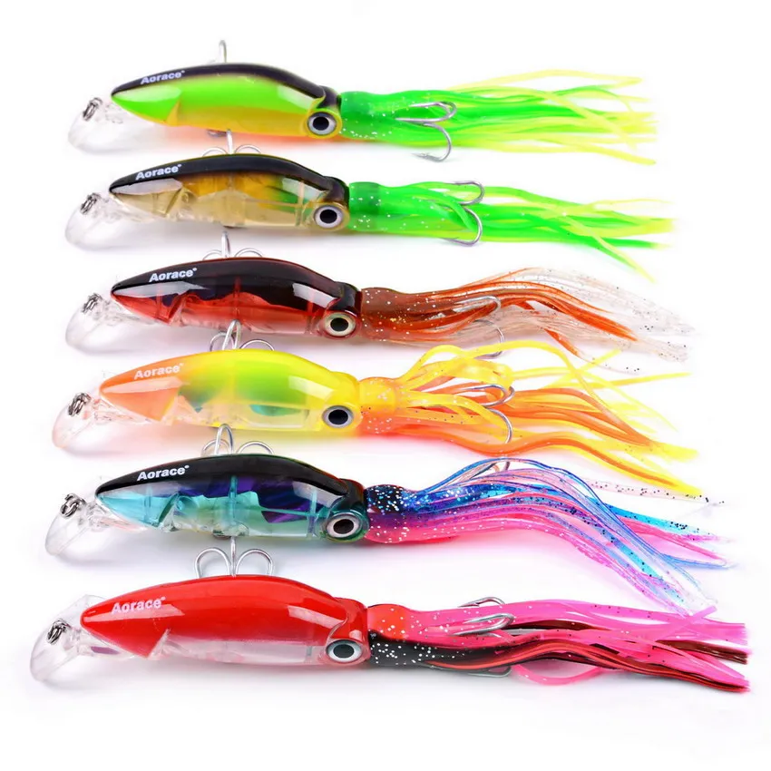  1PCS Crank Swings Swimming Octopus Squid 12cm 18g Artificial 6Colors Hard Bait Tuna Favorite Sea To