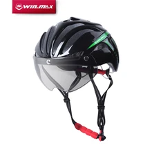 2017 WINMAX Bicycle Cycling Helmet Ultralight Integrally-molded MTB Road Bike Helmet Goggles Helmet with Magnetic UV Visor