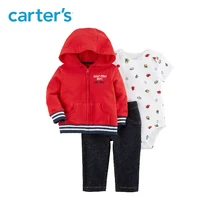 3pcs sweet slogan bodysuit jacket denim pant clothing sets Carter s baby boy soft cotton Spring