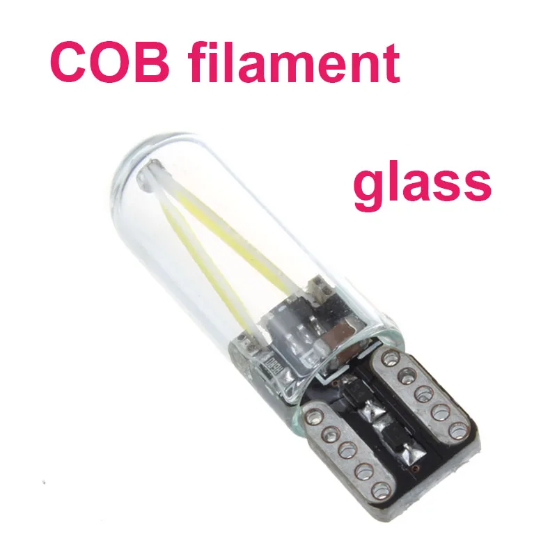 2 шт. W5W led T10 194 cob стеклянный автомобильный светильник Led накаливания авто