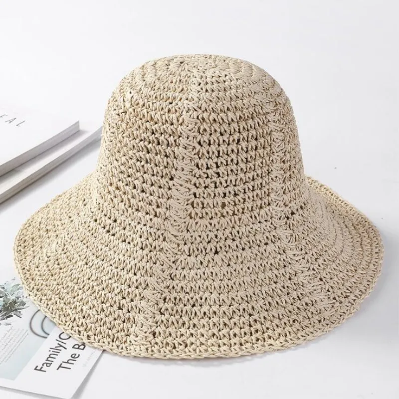 Женская соломенная шляпа с крючком летняя складная от солнца|beach hat|straw boater hatboater hat