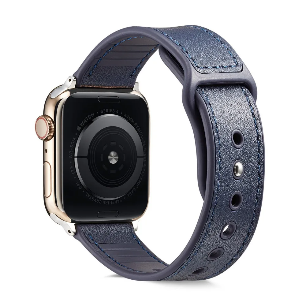 Ремешок для Apple Watch 38 мм 40 мм 42 мм 44 мм ремешок на застежке кожаный силиконовый браслет для iWatch ремешок для часов серии 2 3 4 спортивный браслет