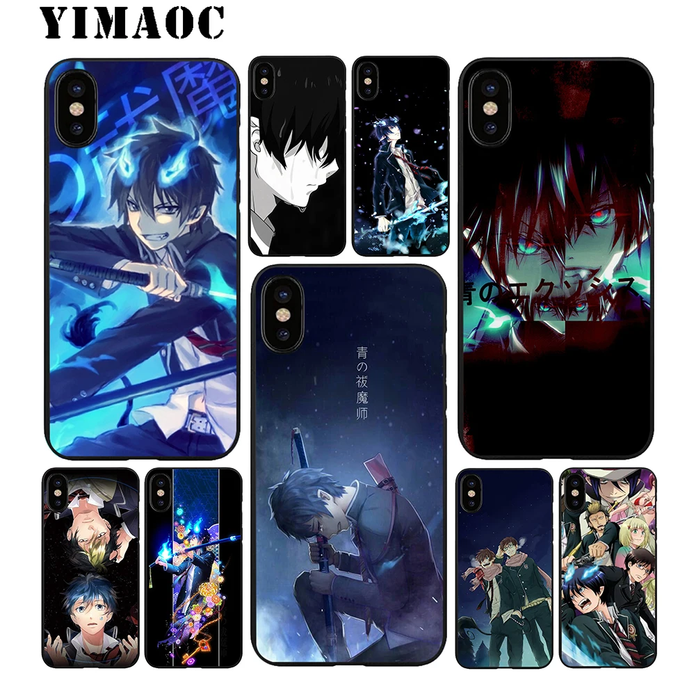 YIMAOC Blue Exorcist Anime Soft TPU Black Silicone Case for iPhone X or 10 8 7 6 6S Plus 5 5S SE Xr Xs Max |