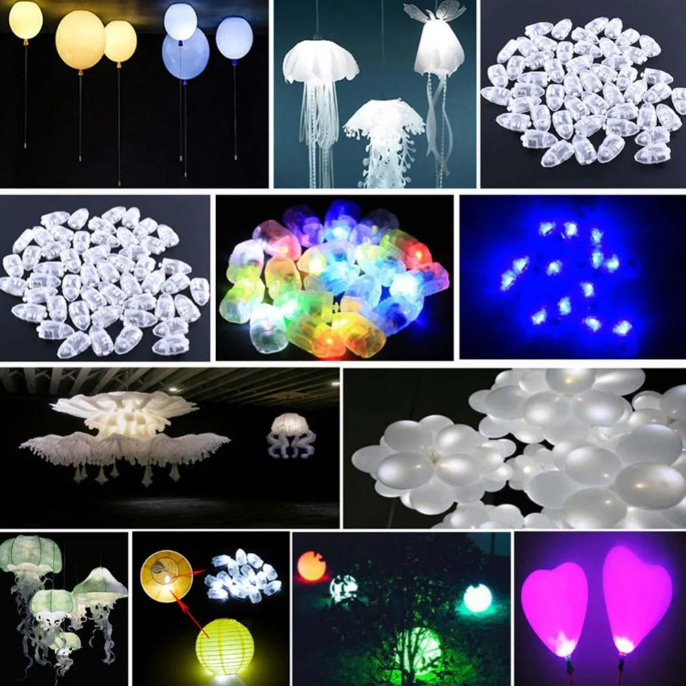 50pcs Multi color LED Balloon Lights Glow Flash Ball Light Club Party