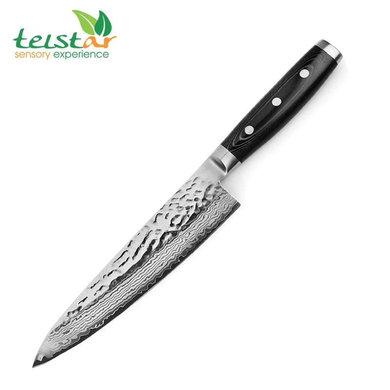 

8 inch Damascus Steel Chef Knife Japanese VG10 Core Blade Razor Sharp Kitchen Knives Micarta Handle Meat Slicer