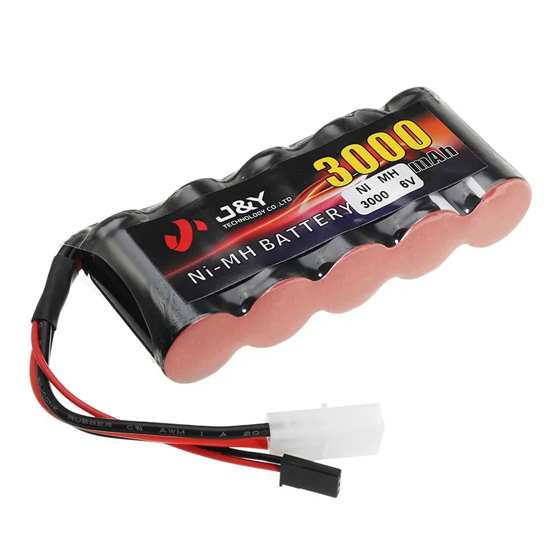 J&Y 6V 3000mAh NiMH Rechargeable Lipo Battery Pack Plug for Servo RC