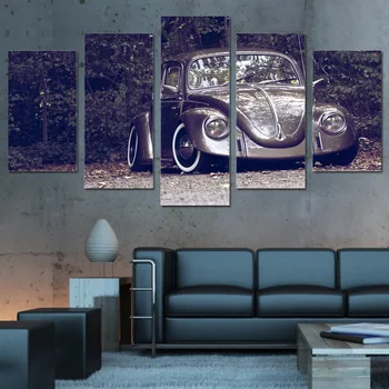 

Abstract Painting Wall Art Framed Pictures Home Decor Photo 5 Pieces Beetle Car Cute Landscape HD Printed Canvas Posters