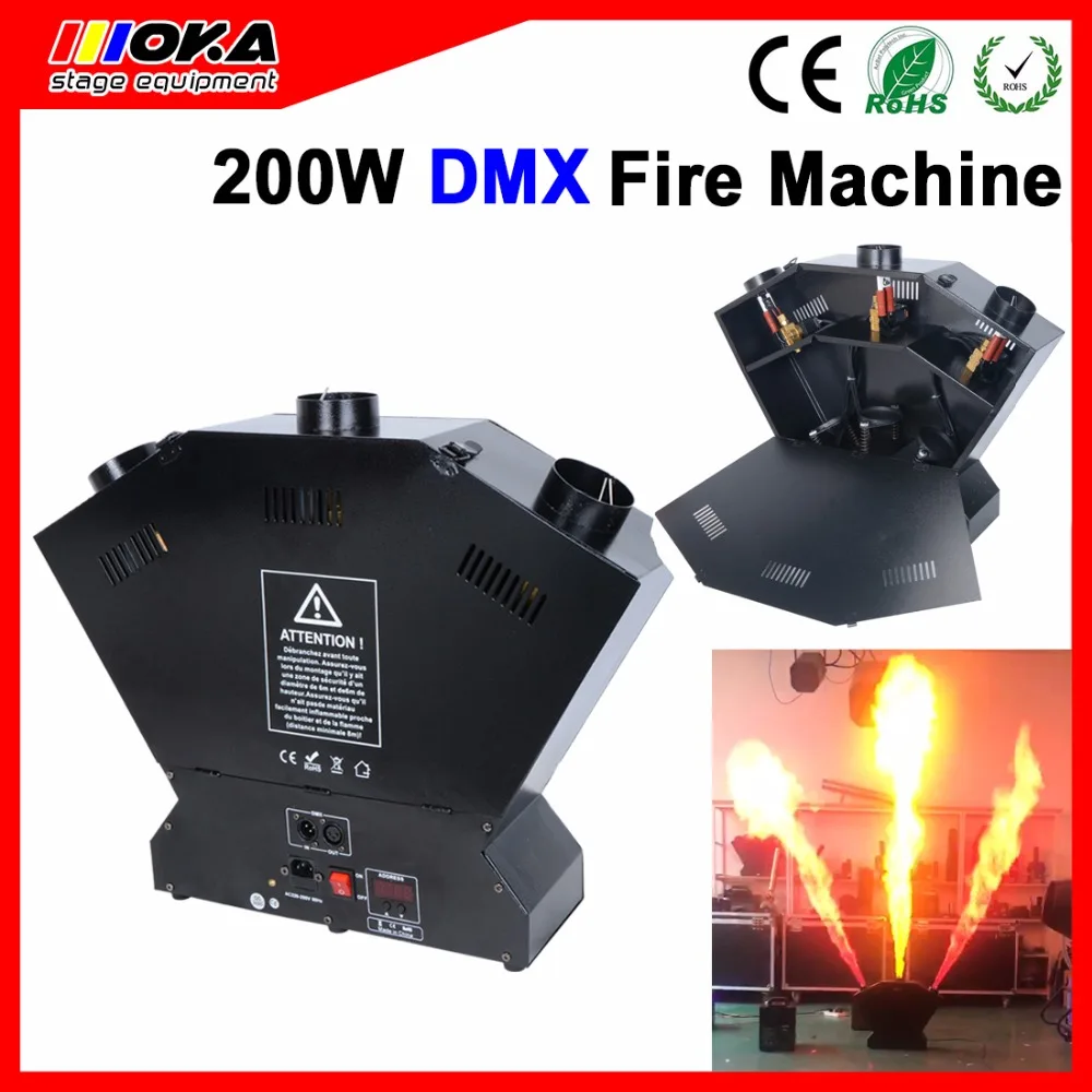 1 Pcs/lot Wholesale 220W 3 shot DMX Fire Flame Machine Spraying fire